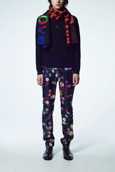 Slade Collection- Rainbow Colour Slogan Jacquard Long Scarf - Johan Ku Shop