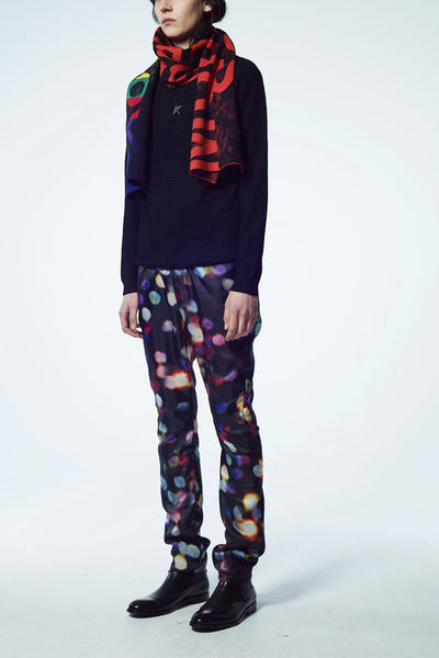 Slade Collection- Rainbow Colour Slogan Jacquard Long Scarf - Johan Ku Shop