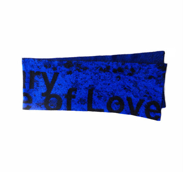 Slade Collection- Slogan Jacquard Angora Yarn Long Scarf - Johan Ku Shop