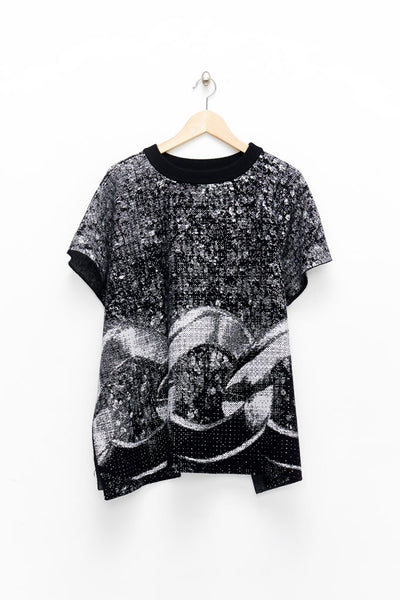 Slade Collection- Chain Graphic Knitted Jacquard Sculpture Cloak - Johan Ku Shop