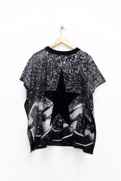 Slade Collection- Chain Graphic Knitted Jacquard Sculpture Cloak - Johan Ku Shop