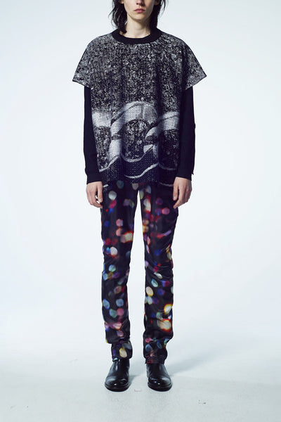 Slade Collection- Chain Graphic Knitted Jacquard Sculpture Cloak - Johan Ku Shop