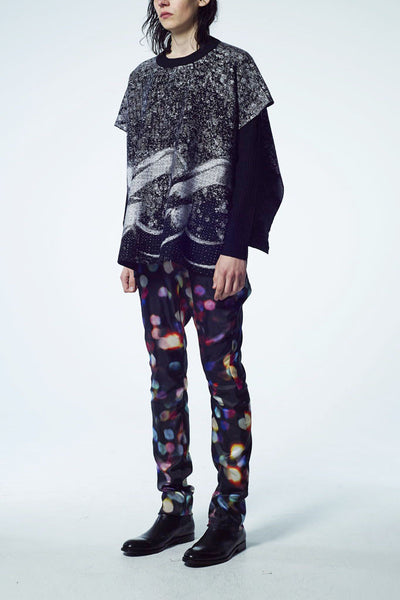 Slade Collection- Chain Graphic Knitted Jacquard Sculpture Cloak - Johan Ku Shop