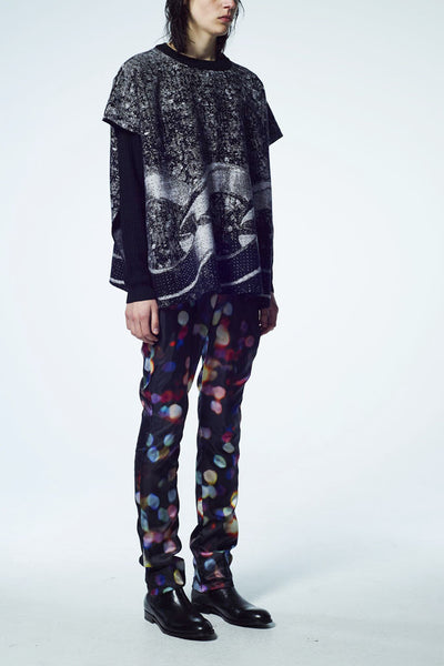 Slade Collection- Chain Graphic Knitted Jacquard Sculpture Cloak - Johan Ku Shop