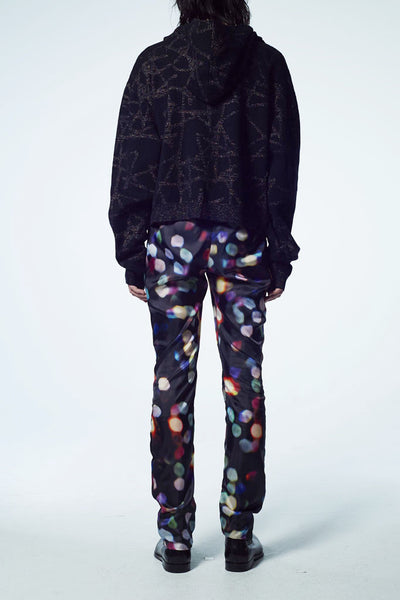 Slade Collection- Hand Writing Star Graphic Knitted Jacquard Over Sized Hoodie Coat - Johan Ku Shop