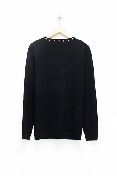 Slade Collection- Diamond Rivet Detailed Knitted Top - Johan Ku Shop