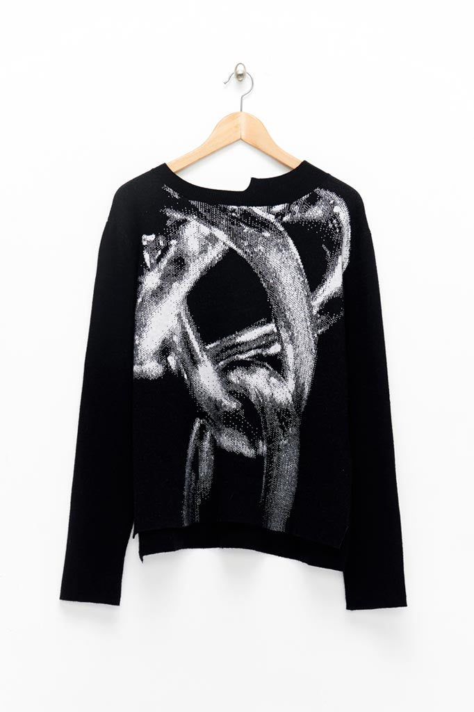 Slade Collection- Chain Graphic Knitted Jacquard Top - Johan Ku Shop