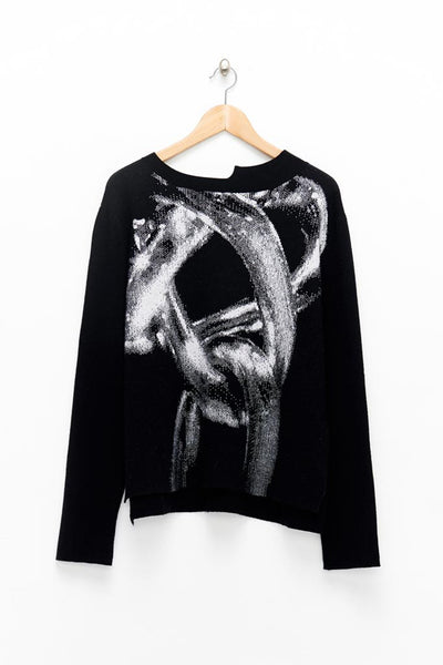 Slade Collection- Chain Graphic Knitted Jacquard Top - Johan Ku Shop