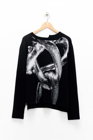 Slade Collection- Chain Graphic Knitted Jacquard Top - Johan Ku Shop