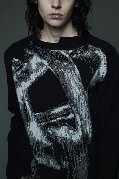 Slade Collection- Chain Graphic Knitted Jacquard Top - Johan Ku Shop