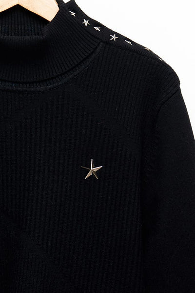 Slade Collection- Star Rivet Details High Collar Top - Johan Ku Shop