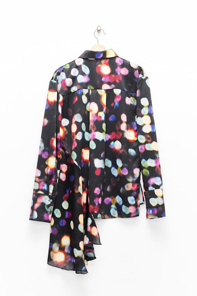 Slade Collection- Velvet Goldmine Inspired Asymmetry Printed Dots Shirt - Johan Ku Shop
