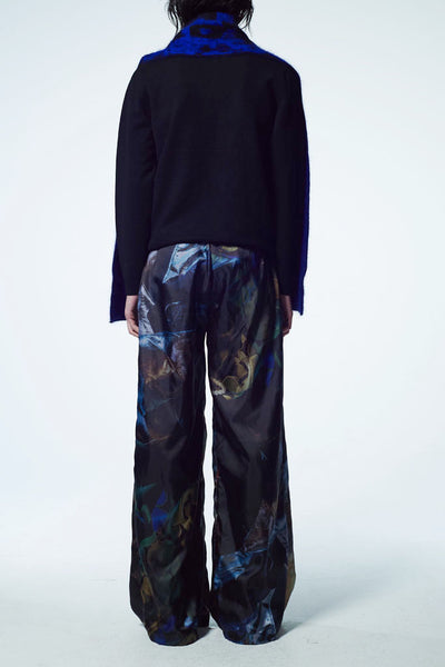 Slade Collection- Velvet Goldmie Inspired Graphic Printed Volume Trouser - Johan Ku Shop