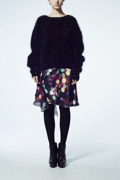 Slade Collection- Diamond Rivet Detailed Knitted Angora Yarn Over Sized Top - Johan Ku Shop