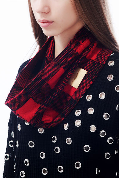 Jubilee Collection British Plaid Knitted Jacquard Pure Cashmere Snood - Johan Ku Shop