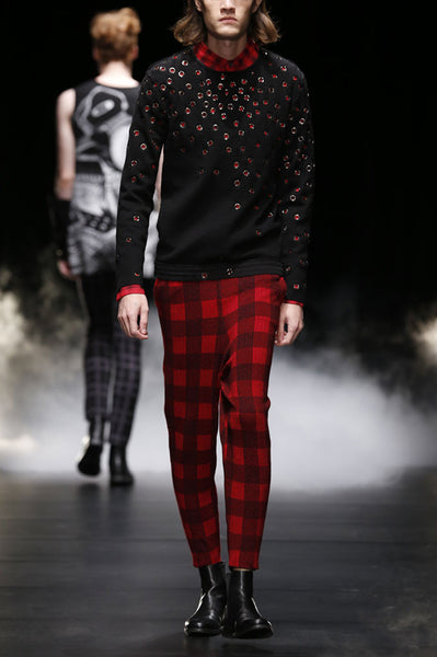 Jubilee Collection British Plaid Knitted Jacquard Pure Cashmere Snood - Johan Ku Shop