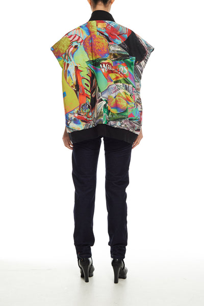 Andy Collection- Double Face Over-sized Graphic Vest - Johan Ku Shop