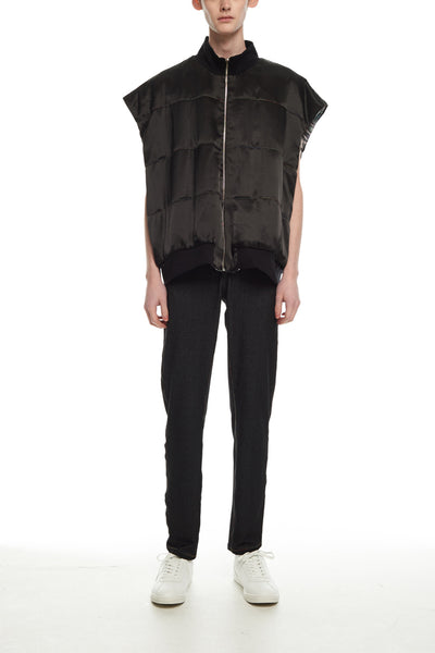 Andy Collection- Double Face Over-sized Graphic Vest - Johan Ku Shop