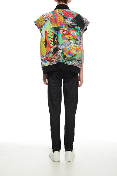 Andy Collection- Double Face Over-sized Graphic Vest - Johan Ku Shop