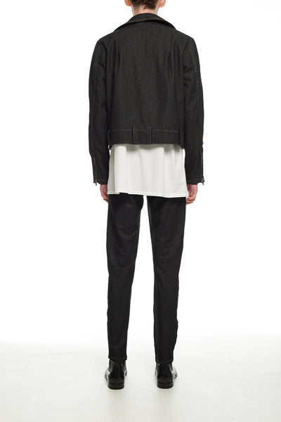 Andy Collection- Rainbow Detailed Biker Jacket - Johan Ku Shop