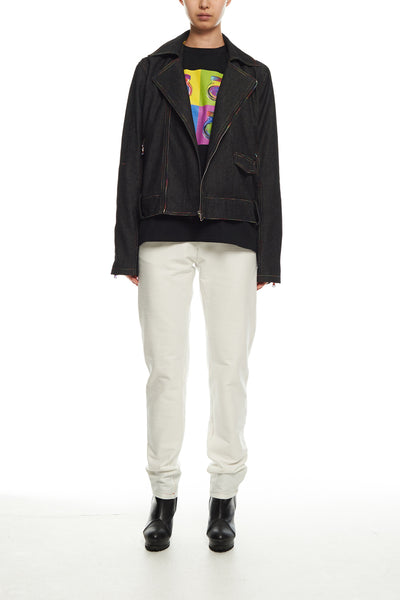 Andy Collection- Rainbow Detailed Biker Jacket - Johan Ku Shop