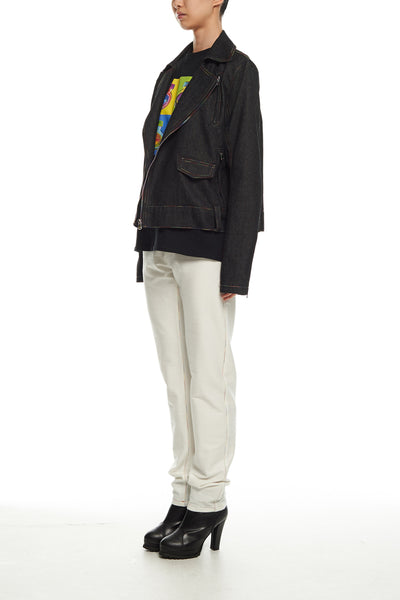 Andy Collection- Rainbow Detailed Biker Jacket - Johan Ku Shop