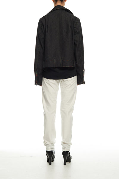 Andy Collection- Rainbow Detailed Biker Jacket - Johan Ku Shop