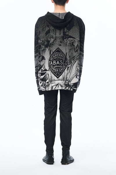 Andy Collection- Rainbow Zip Over-sized Knitted Jacquard Hoodie Cardigan - Johan Ku Shop