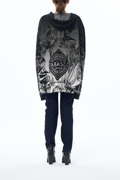 Andy Collection- Rainbow Zip Over-sized Knitted Jacquard Hoodie Cardigan - Johan Ku Shop