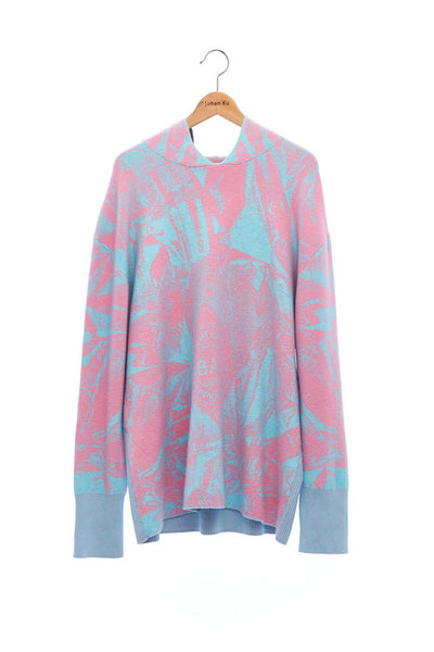 Andy Collection- Over-sized Knitted Jacquard Hoodie - Johan Ku Shop