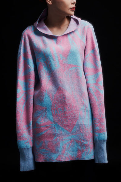 Andy Collection- Over-sized Knitted Jacquard Hoodie - Johan Ku Shop