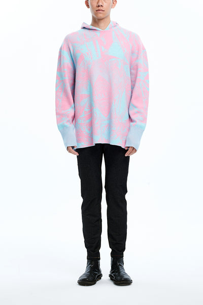 Andy Collection- Over-sized Knitted Jacquard Hoodie - Johan Ku Shop