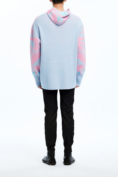 Andy Collection- Over-sized Knitted Jacquard Hoodie - Johan Ku Shop