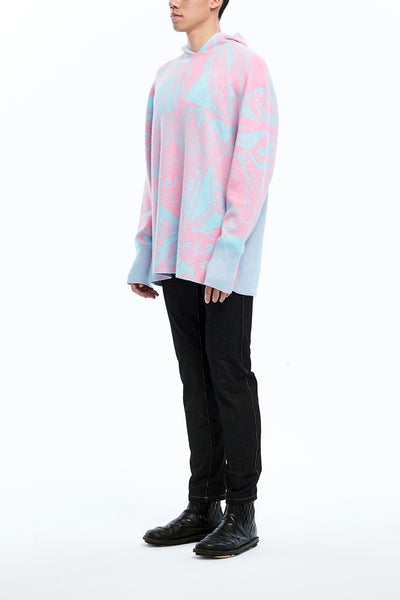 Andy Collection- Over-sized Knitted Jacquard Hoodie - Johan Ku Shop