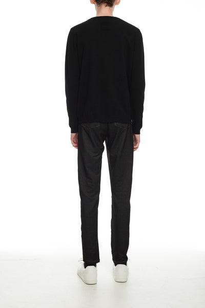 Andy Collection- 2.5D Square Detail Knitted V Neck Top- Black - Johan Ku Shop