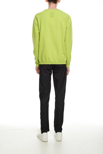 Andy Collection- 2.5D Square Detail Knitted V Neck Top- Grass Green - Johan Ku Shop