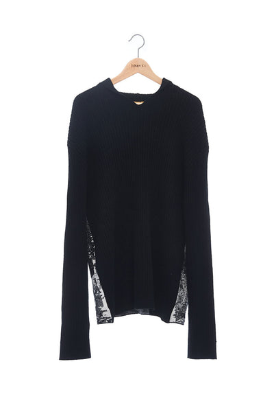 Andy Collection- Over-sized Back Knitted Jacquard Hoodie - Johan Ku Shop