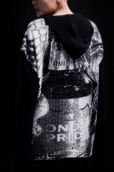 Andy Collection- Over-sized Back Knitted Jacquard Hoodie - Johan Ku Shop