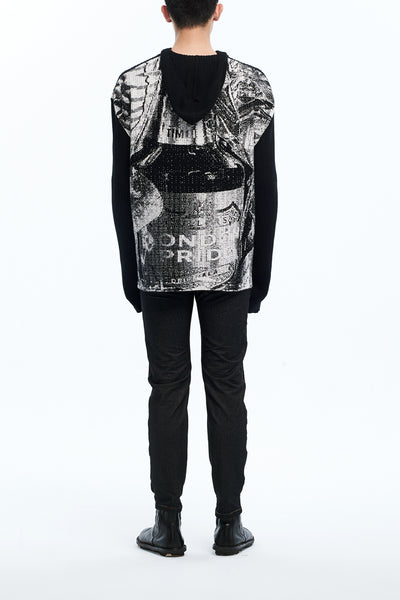 Andy Collection- Over-sized Back Knitted Jacquard Hoodie - Johan Ku Shop
