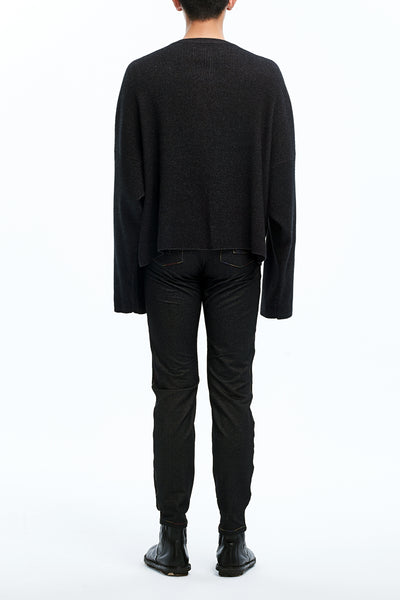 Andy Collection- Over-sized Front Knitted Jacquard Round Neck Top - Johan Ku Shop