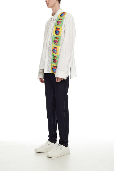 Andy Collection- Over-sized Graphic Square Detailed Shirt - Johan Ku Shop