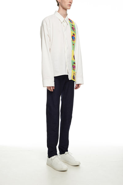 Andy Collection- Over-sized Graphic Square Detailed Shirt - Johan Ku Shop