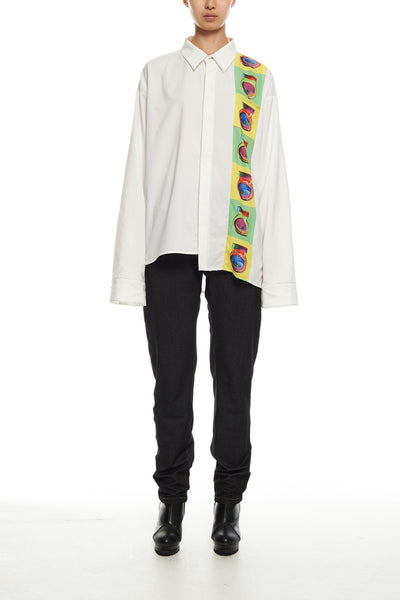 Andy Collection- Over-sized Graphic Square Detailed Shirt - Johan Ku Shop