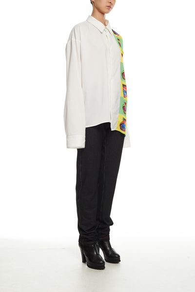 Andy Collection- Over-sized Graphic Square Detailed Shirt - Johan Ku Shop