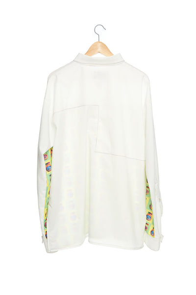 Andy Collection- Front Yellow/Green Pop Art Graphic Over-sized White Shirt - Johan Ku Shop