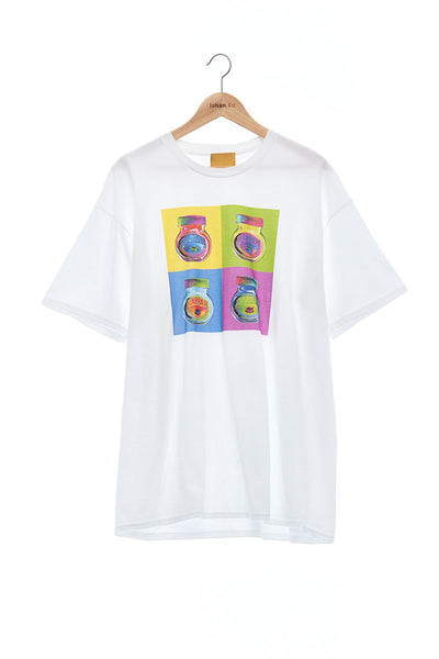 Andy Collection- Pop Art 4 Squared Marmite Graphic T-Shirt - White - Johan Ku Shop