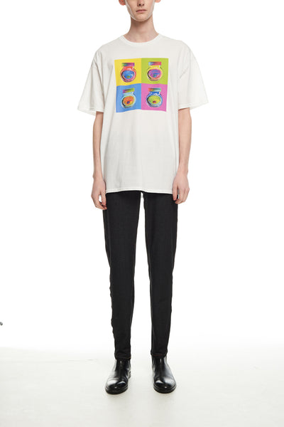 Andy Collection- Pop Art 4 Squared Marmite Graphic T-Shirt - White - Johan Ku Shop