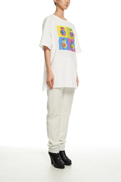 Andy Collection- Pop Art 4 Squared Marmite Graphic T-Shirt - White - Johan Ku Shop