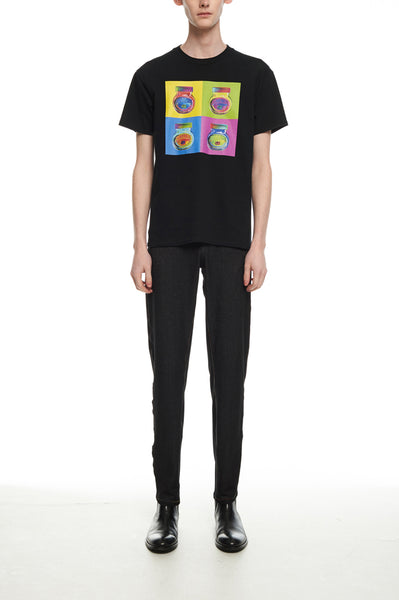Andy Collection- Pop Art 4 Squared Marmite Graphic T-Shirt - Black - Johan Ku Shop