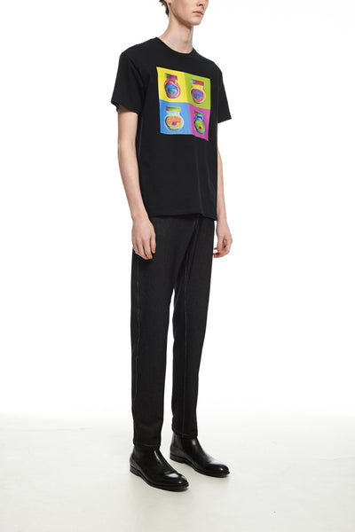 Andy Collection- Pop Art 4 Squared Marmite Graphic T-Shirt - Black - Johan Ku Shop
